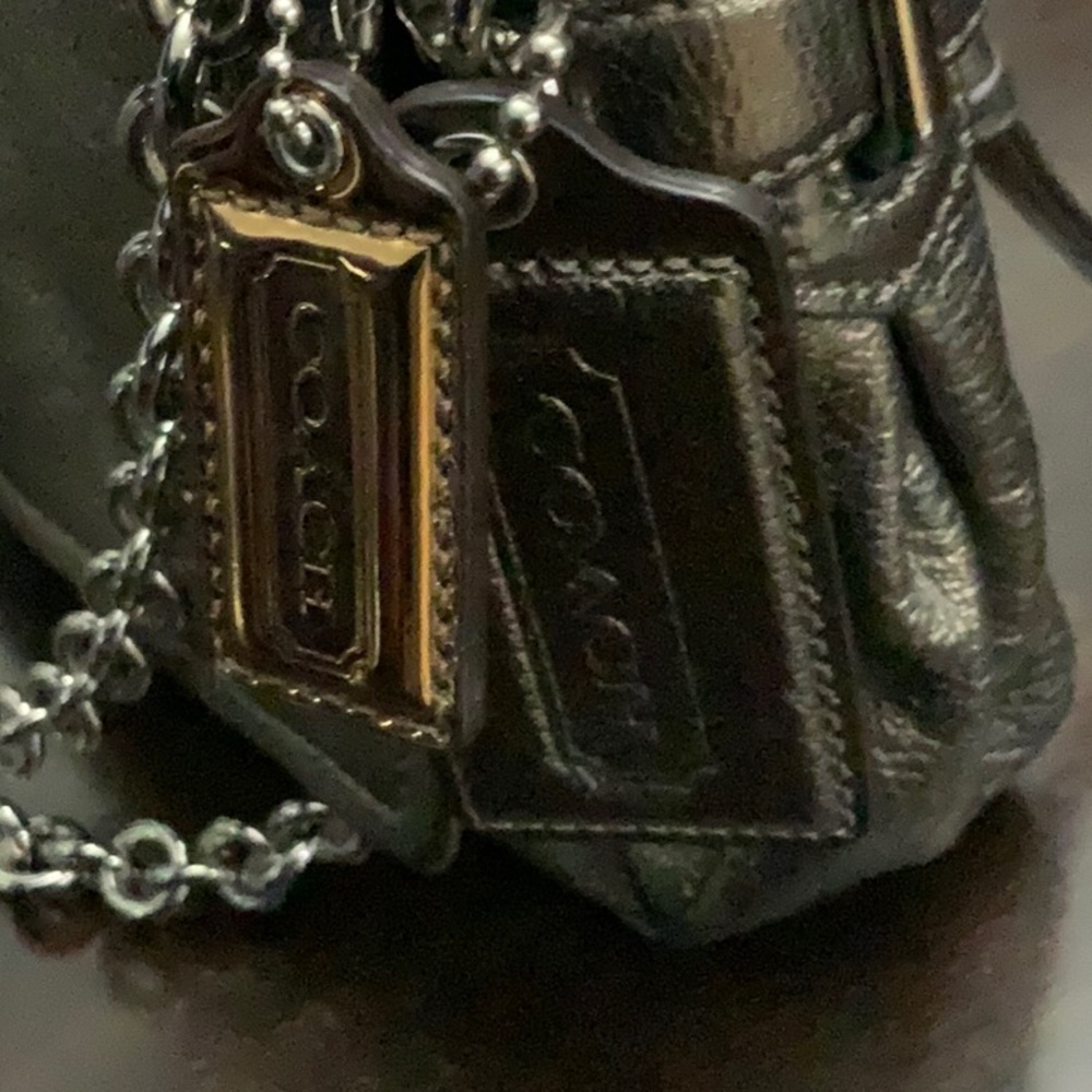 Coach Metallic Silver Crossbody Shoulder Bag - Picture 5 of 11